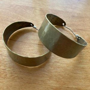 Brass Hoop Earrings Handmade